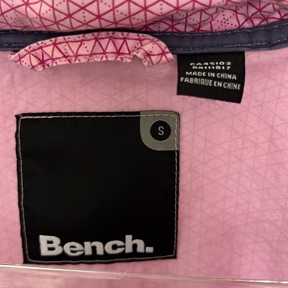 Bench Logo windbreaker hidden hood zip pink women small - Picture 6 of 9